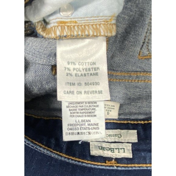 L L Bean Jeans Classic Fit Sz 4 Blue Denim Five Pockets Straight Leg Mid Rise - Picture 11 of 12